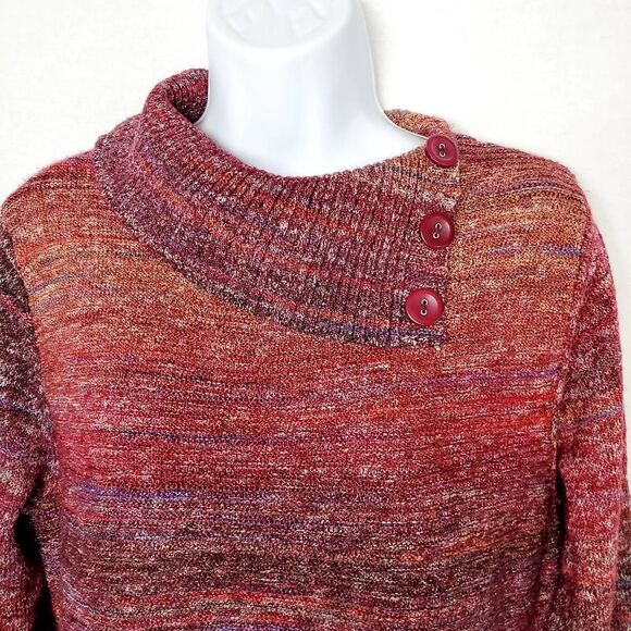 Christopher & Banks Marled Knit Cowl Neck Sweater M - Picture 2 of 7